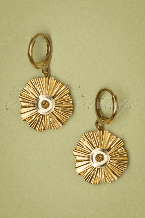 Urban Hippies - 70s Vadella Earrings in Gold and Pink 3