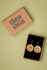 Urban Hippies - 70s Vadella Earrings in Gold and Pink