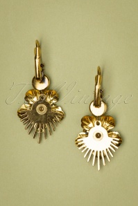 Urban Hippies - 70s Raio Flower Earrings in Gold and Emerald 4
