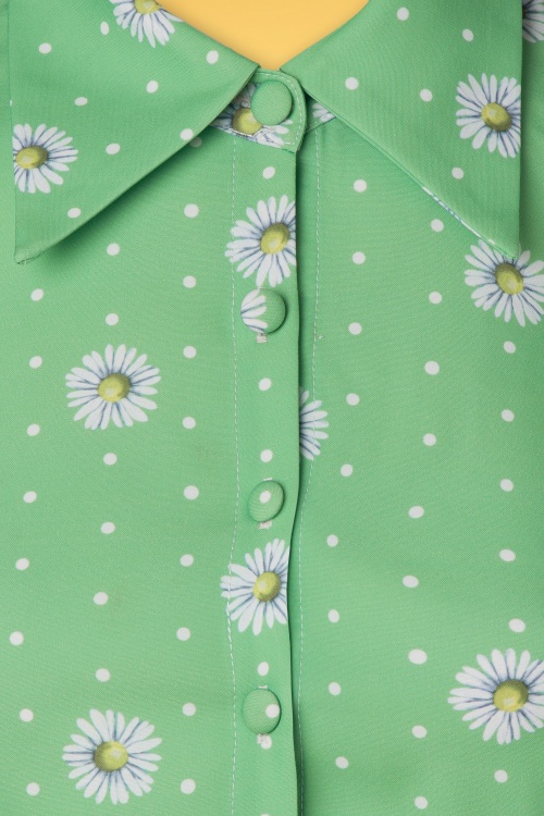 Vixen - Daisy Polkadot Mouwloze blouse in groen 3