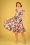 Robe Corolle Encolure Bardot Tropical Flamingo Années 50 en Rose Clair
