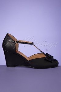Banned Retro - 50s Vixen Bow Wedges in Black 3