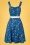 Vixen 40963 Nautical Print Blue Button Detail Flare Dress Navy 12282021 000008W