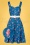 Vixen 40963 Nautical Print Blue Button Detail Flare Dress Navy 12282021 000004Z