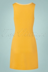 Vixen - 60s Daisy Trim Button Dress in Yellow 4