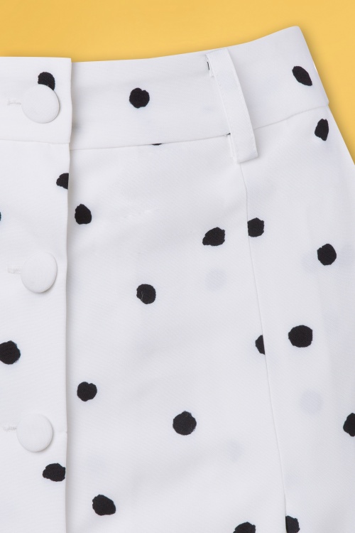 Vixen 40979 Black white polka dot button front midiskirt 211221 003W