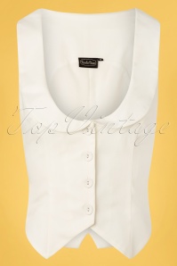 Vixen - 40s Tailored Suit Waistcoat in Ivory