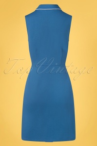 Vixen - 60s Bibi Button Dress in Blue 4