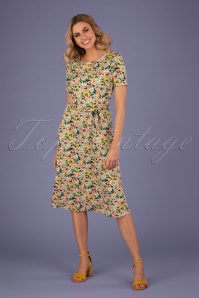 King Louie - 60s Betty Party Pomelo Dress in Mineral Green