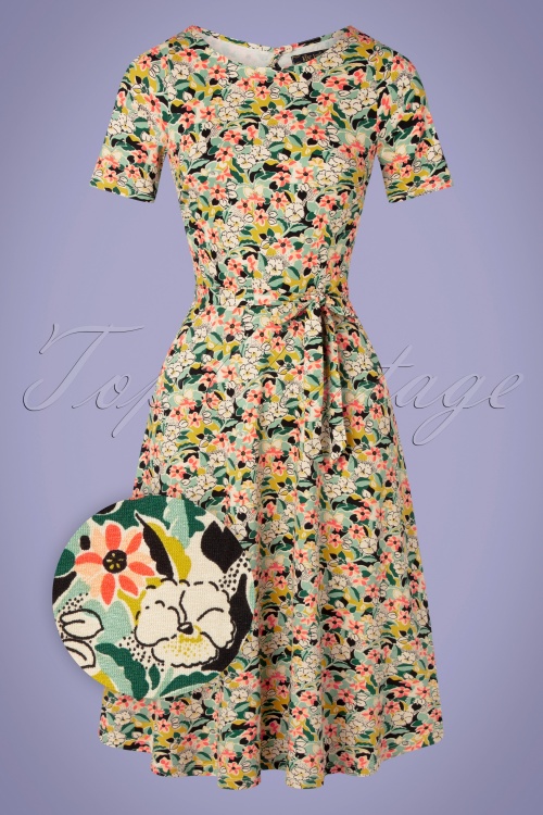 King Louie - 60s Betty Party Pomelo Dress in Mineral Green 2