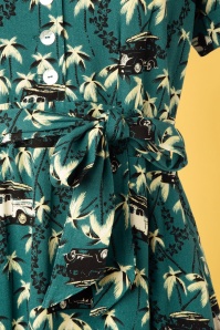 King Louie - Sheeva Sandino Dress Années 60 en Bleu Sarcelle Foncé 5