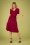 Erica Tencel Rib Dress Années 60 en Rouge Beaujolais