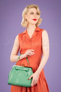 Banned Retro - 50s American Vintage Patent Bag in Mint Green 2