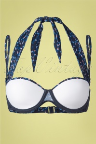 TC Beach - Multiway Bikini Top Années 50 en Léopard Bleu Marine 4
