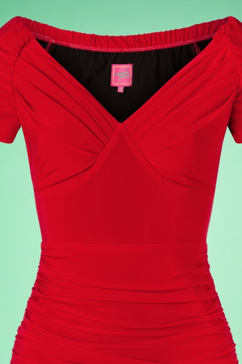 Glamour Bunny - The Marilyn Pencil Dress in Lipstick Red 4