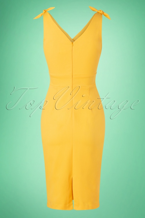 Glamour Bunny - De Harper pencil jurk in zonnig geel 7