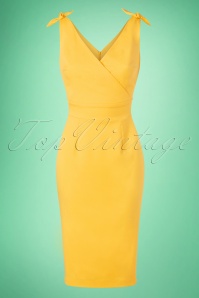 Glamour Bunny - De Harper pencil jurk in zonnig geel 4