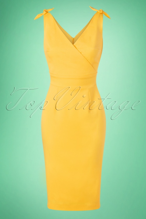 Glamour Bunny - The Harper Pencil Dress in Sunny Yellow 4