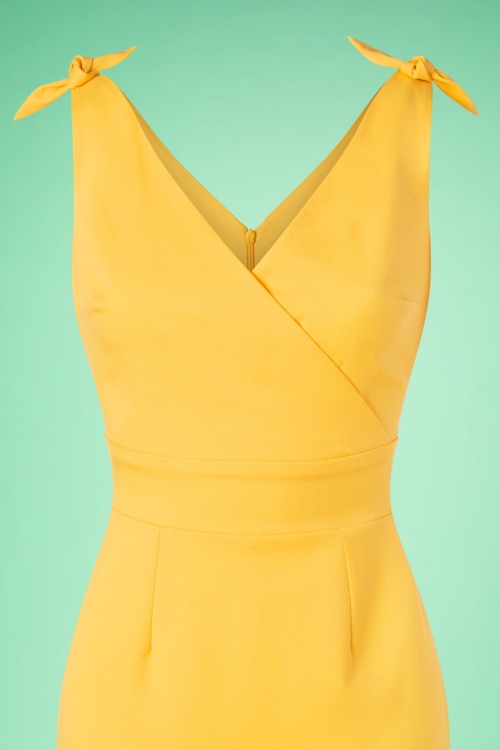 Glamour Bunny - De Harper pencil jurk in zonnig geel 5