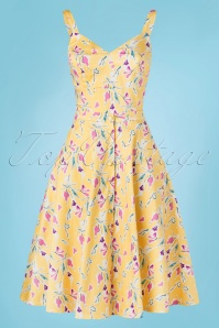 Glamour Bunny - The Cindy Playsuit with Overskirt in Sunny Yellow 4