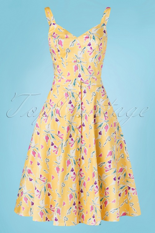 Glamour Bunny - The Cindy Playsuit with Overskirt in Sunny Yellow 4