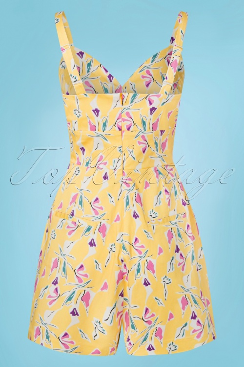 Glamour Bunny - The Cindy Playsuit with Overskirt en Jaune Soleil 7