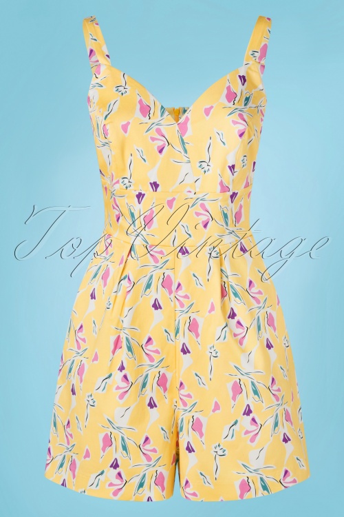 Glamour Bunny - The Cindy Playsuit with Overskirt in Sunny Yellow 5