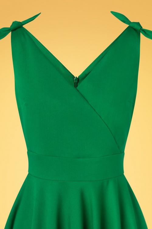 Glamour Bunny - The Harper Swing Dress in Emerald Green 6