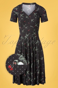Blutsgeschwister - 50s Zaubertal Heritage Dress in Pretty Fly Black