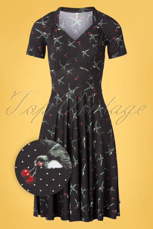 Blutsgeschwister - 50s Zaubertal Heritage Dress in Pretty Fly Black