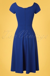 Vintage Chic for Topvintage - Carin Swing Dress Années 50 en Bleu Roi 4