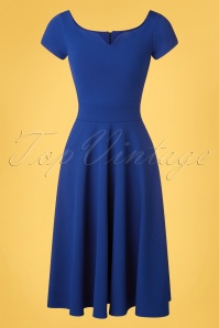 Vintage Chic for Topvintage - Carin Swing Dress Années 50 en Bleu Roi