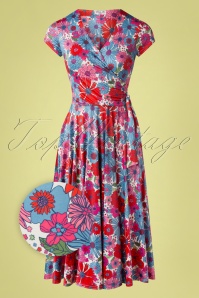 Vintage Chic for Topvintage - Feline Floral Glitter Maxi Kleid in Schwarz