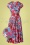 50s Layla Floral Cross Over Swing Dress in Multi