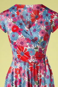 Vintage Chic for Topvintage - 50s Layla Floral Cross Over Swing Dress in Multi 3