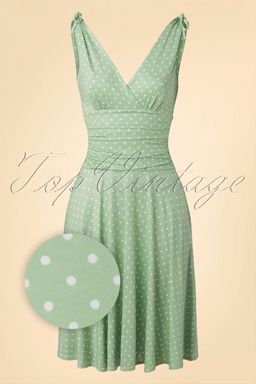 Vintage Chic for Topvintage - Collection Anniversaire ~ Grecian Dots Dress Années 50 en Menthe