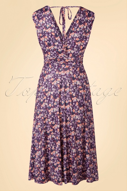 Vintage Chic for Topvintage - Geburtstagskollektion ~ Jane Ditsy Swing Kleid in Lila 2