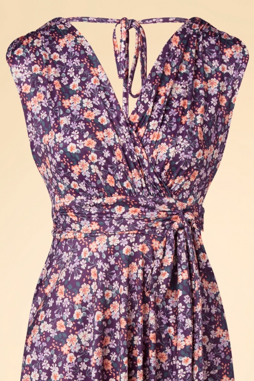 Vintage Chic for Topvintage - Birthday Collection ~ 50s Jane Ditsy Swing Dress in Purple 3