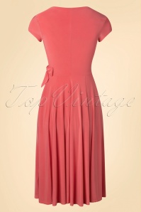 Vintage Chic for Topvintage - Birthday Collection ~ 50s Layla Cross Over Swing Dress in Coral 2