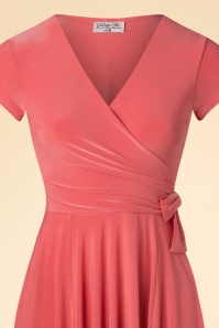 Vintage Chic for Topvintage - Birthday Collection ~ 50s Layla Cross Over Swing Dress in Coral 3