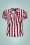 50s Erika Deckchair Stripe Blouse in Burgundy