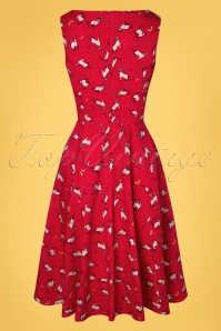 Topvintage Boutique Collection - Exclusivité TopVintage ~ Adriana Cats Swing Dress Années 50 en Rouge 4
