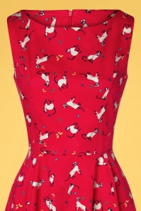 Topvintage Boutique Collection - Exclusivité TopVintage ~ Adriana Cats Swing Dress Années 50 en Rouge 5