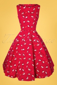 Topvintage Boutique Collection - Exclusivité TopVintage ~ Adriana Cats Swing Dress Années 50 en Rouge 3
