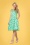 50s Mandy Floral Swing Dress in Aquamarine Green