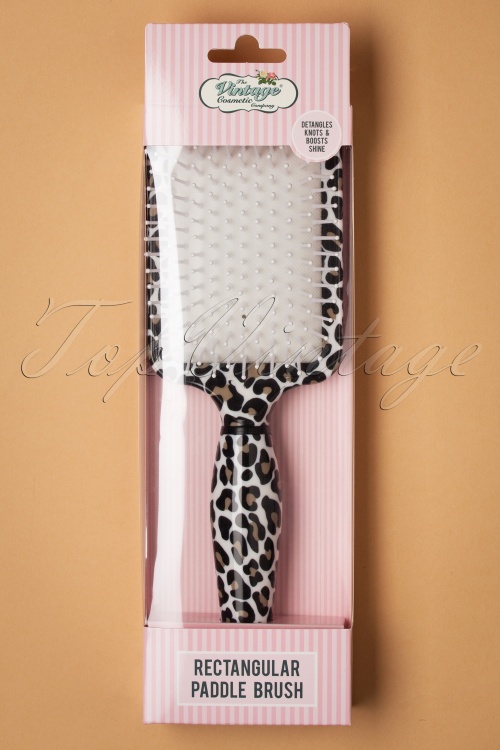 The Vintage Cosmetic Company - Rechteckige Paddle Haarbürste in Leopard 3