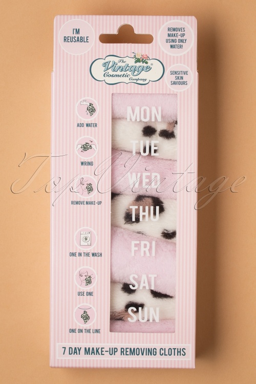 The Vintage Cosmetic Company - Week Pack Make-Up Removing Cloths en Léopard