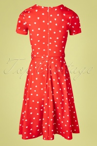 Vintage Chic for Topvintage - Hannah Hearts Swing Kleid in Lippenstiftrot 4