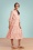 Sianna Leaf Midaxi Dress Années 70 en Rose Pâle