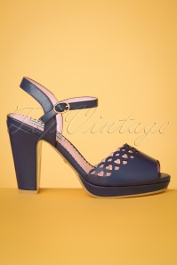 Lulu Hun - 50s Melita High Heeled Sandals in Blue 3